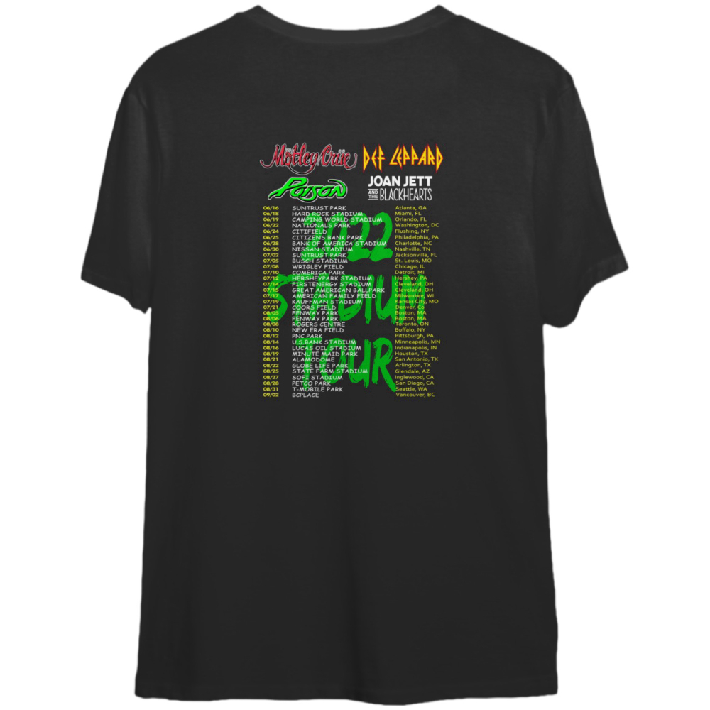 Motley Crue Joan Jett 2022 Stadium Tour Motley Crue Stadium Tour Shirt