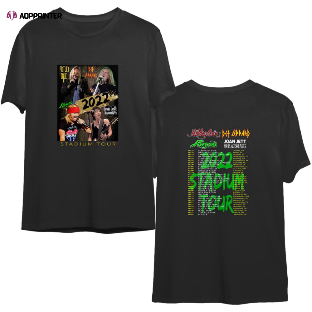 Motley Crue Joan Jett 2022 Stadium Tour Motley Crue Stadium Tour Shirt