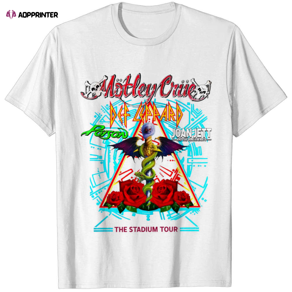 Motley Crue Shirt, Def Leppard Shirt, The Stadium Tour Motley Crue Def Leppard Poison Joan Jett