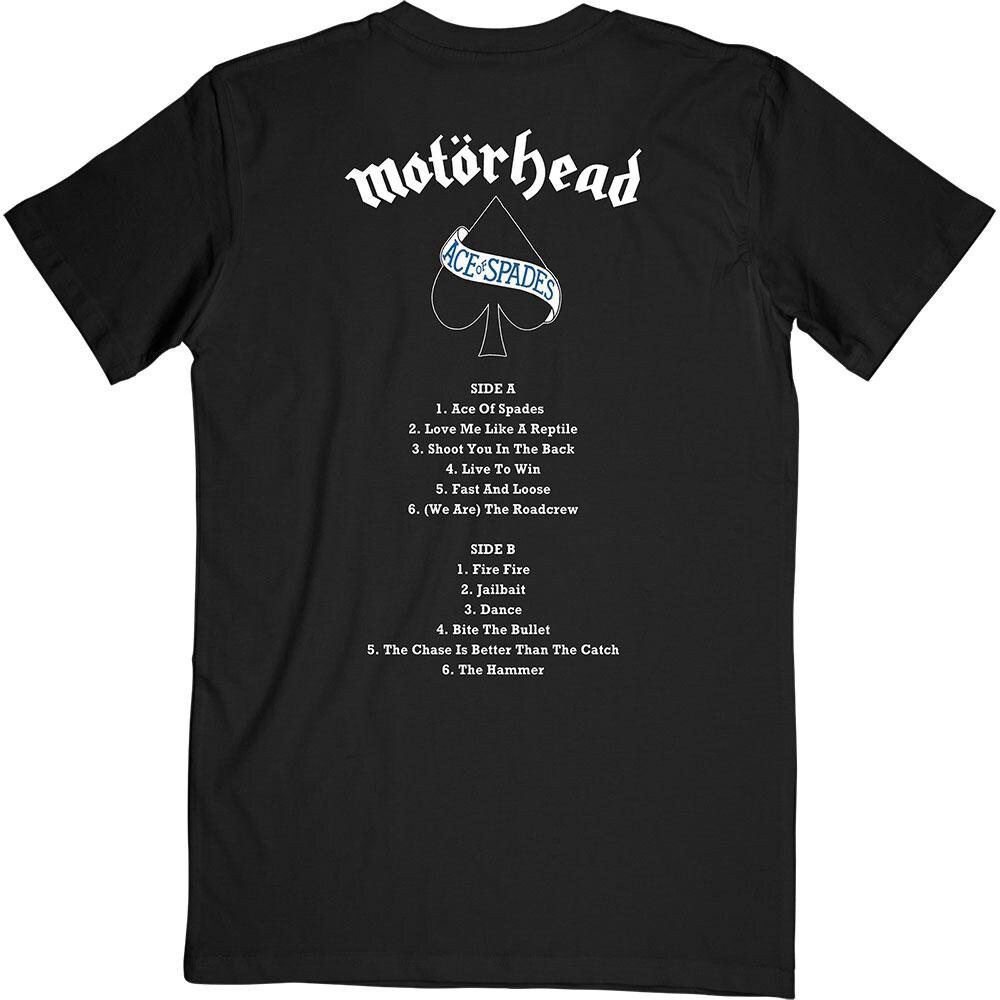 Motorhead Unisex T-Shirt: Ace of Spades Track list (Back Print)