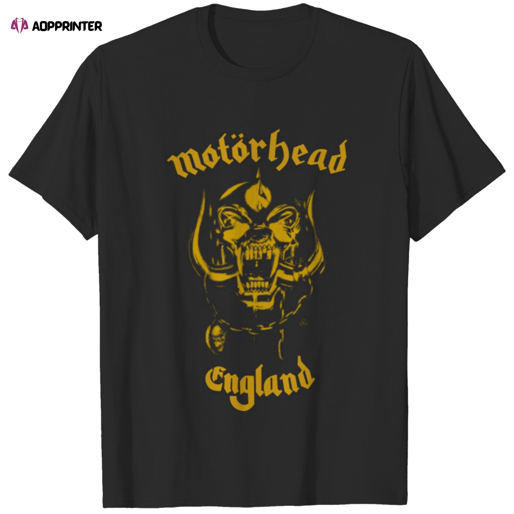 Motorhead Unisex Tee: England Classic Gold