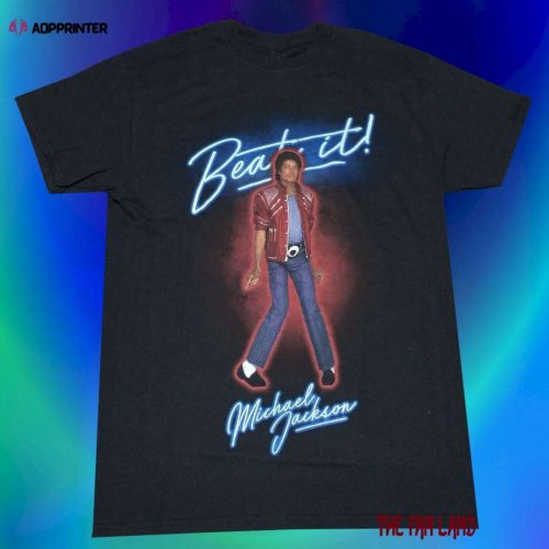 New Michael Jackson Beat It 1982 Tour Retro Vtg T-Shirt