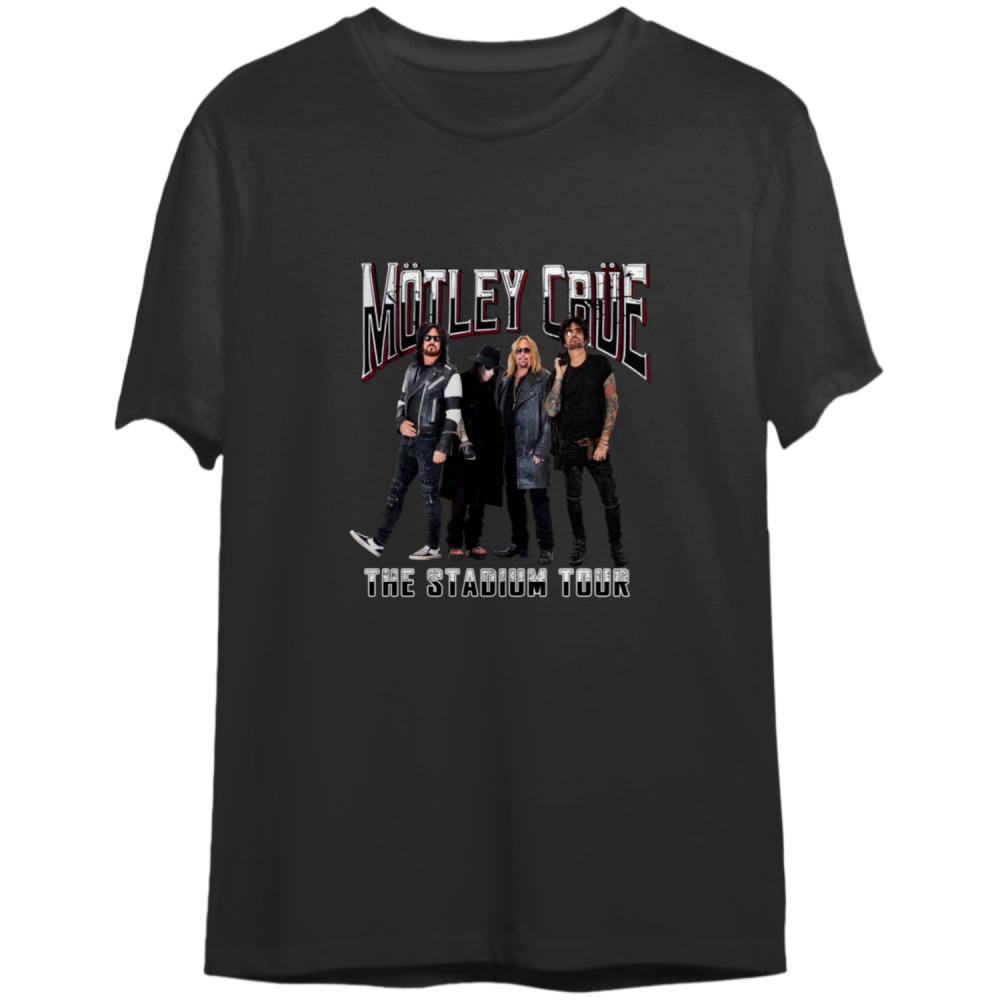 New The Stadium Tour Motley Crue Def Leppard Poison Joan Jett T Shirt ...