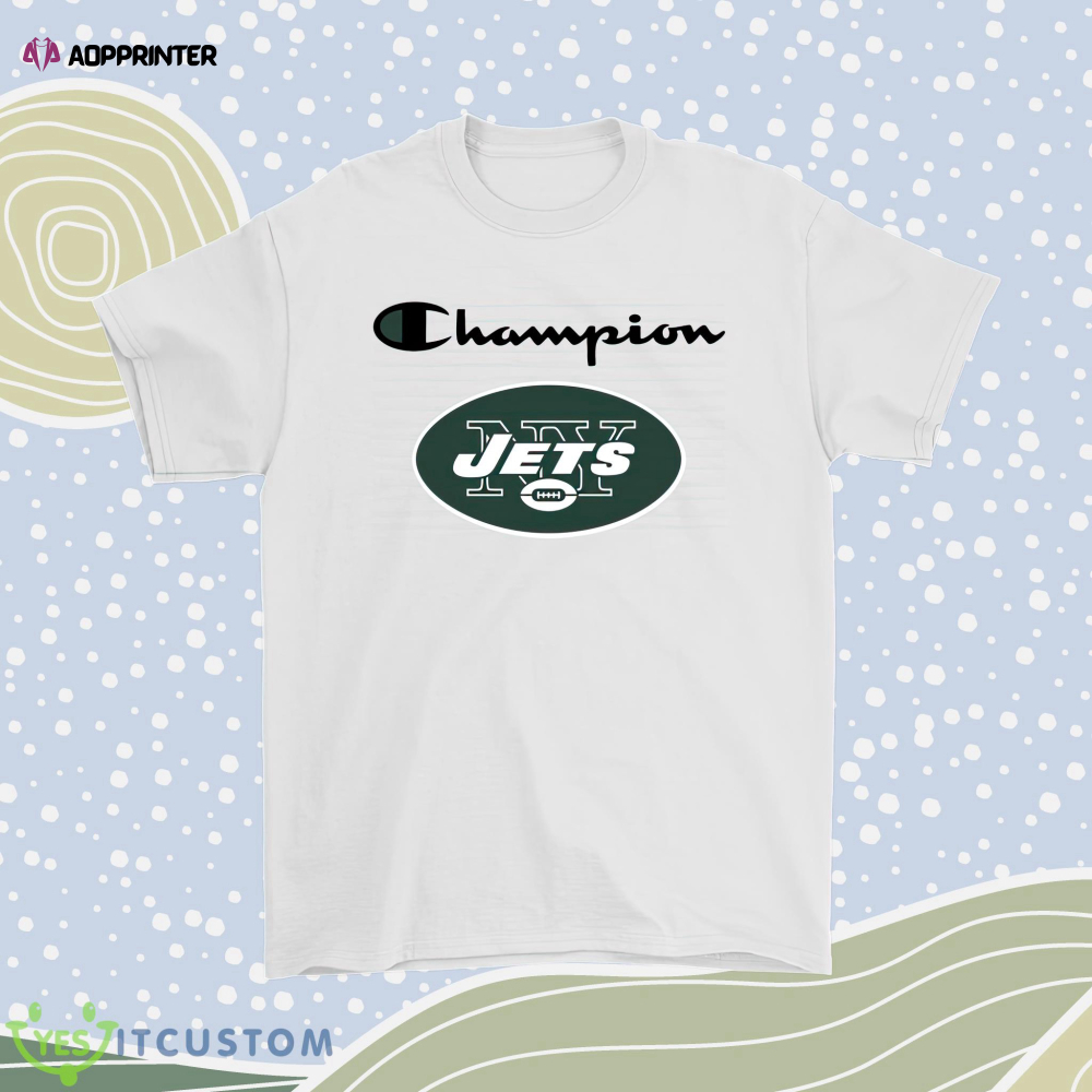 New York Jets Champion Logo Mashup Nfl Men Women Shirt