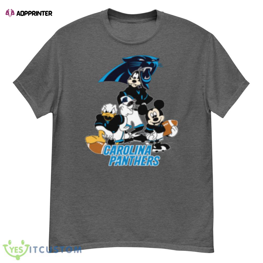 NFL Carolina Panthers Mickey Mouse Donald Duck Goofy Football Shirt T-Shirt