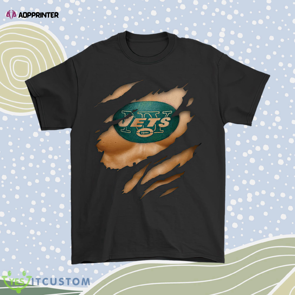 Nfl Football Logo 3d Art Chest New York Jets Tattoo Men Women Shirt