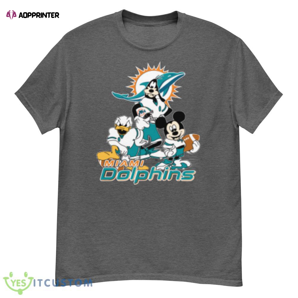 NFL Miami Dolphins Mickey Mouse Donald Duck Goofy Football Shirt T-Shirt