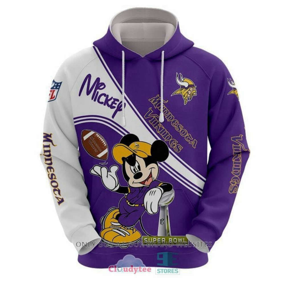 NFL Minnesota Vikings Mickey White Purple Hoodie – AOP Shirt