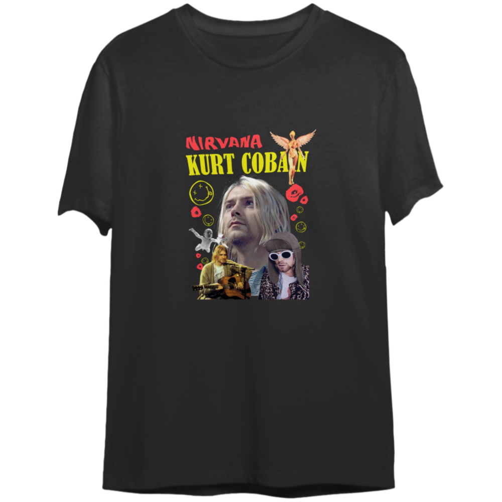 Nirvana Kurt Cobain Collage Art T Shirt