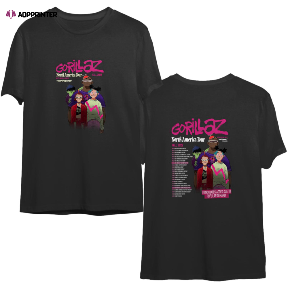 North America Tour Fall Gorillaz Tour Music Shirt, Gorillaz Tour 2022 Shirt