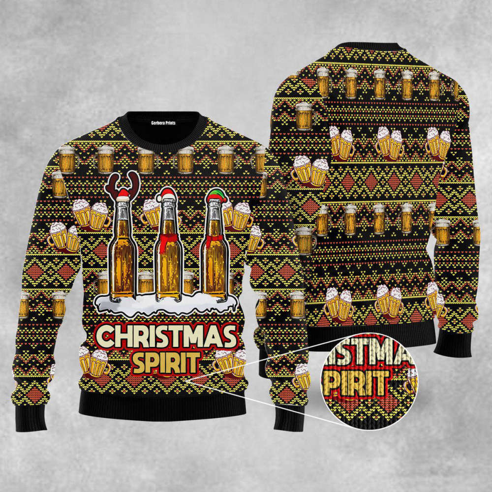 Oktoberfest Spirit Beer Ugly Christmas Sweater Men & Women Adult US4390