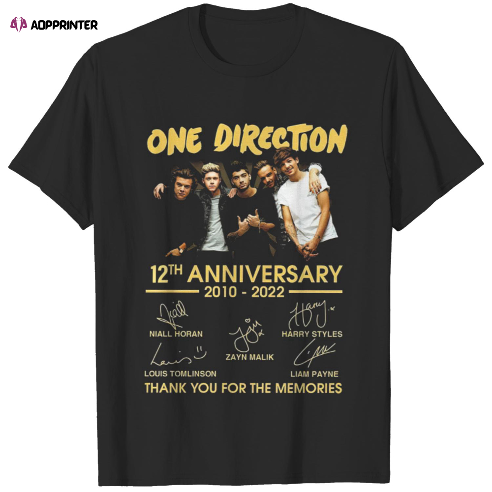 One Direction 12th Anniversary 2010-2022 Signatures T-Shirt