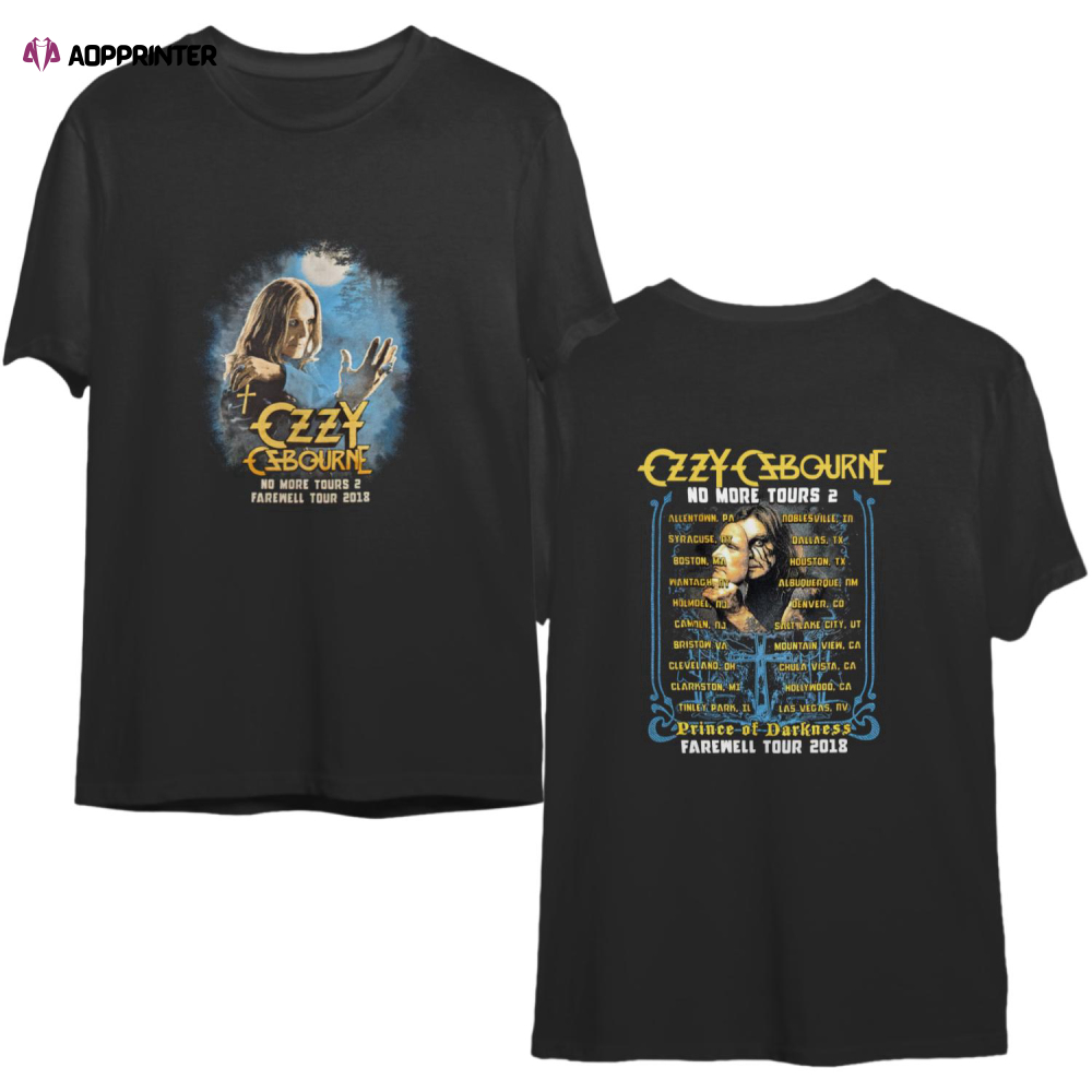 Ozzy Osbourne Farewell Tour 2018 Graphic T-Shirt Black Medium