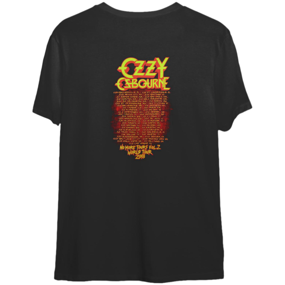 Ozzy Osbourne No More Tours Vol. 2 World Tour ’18 Black Double Sided Shirt