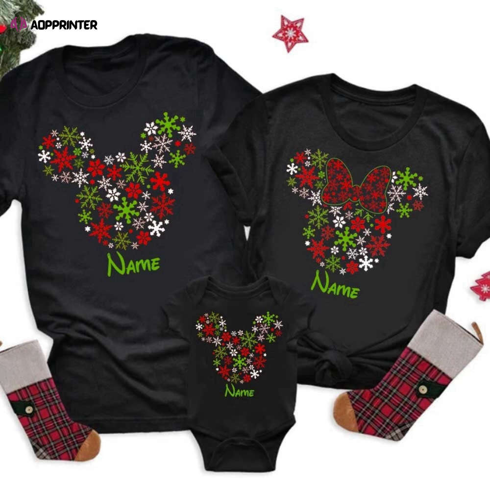 Personalised Disney Christmas Snowflake Matching Family T-Shirt