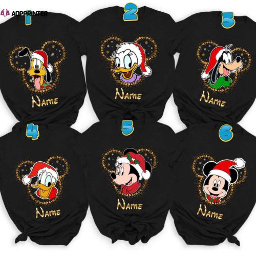 Personalize Disney Christmas Matching Family T-Shirt