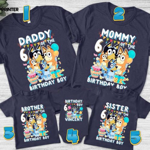 Personalized Bluey Birthday Bluey Family Matching Bluey And Bingo T-Shirt