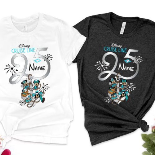 Personalized Disney Cruise 25th Silver Anniversary At Sea Shirt, Disney Family Cruise Shirt