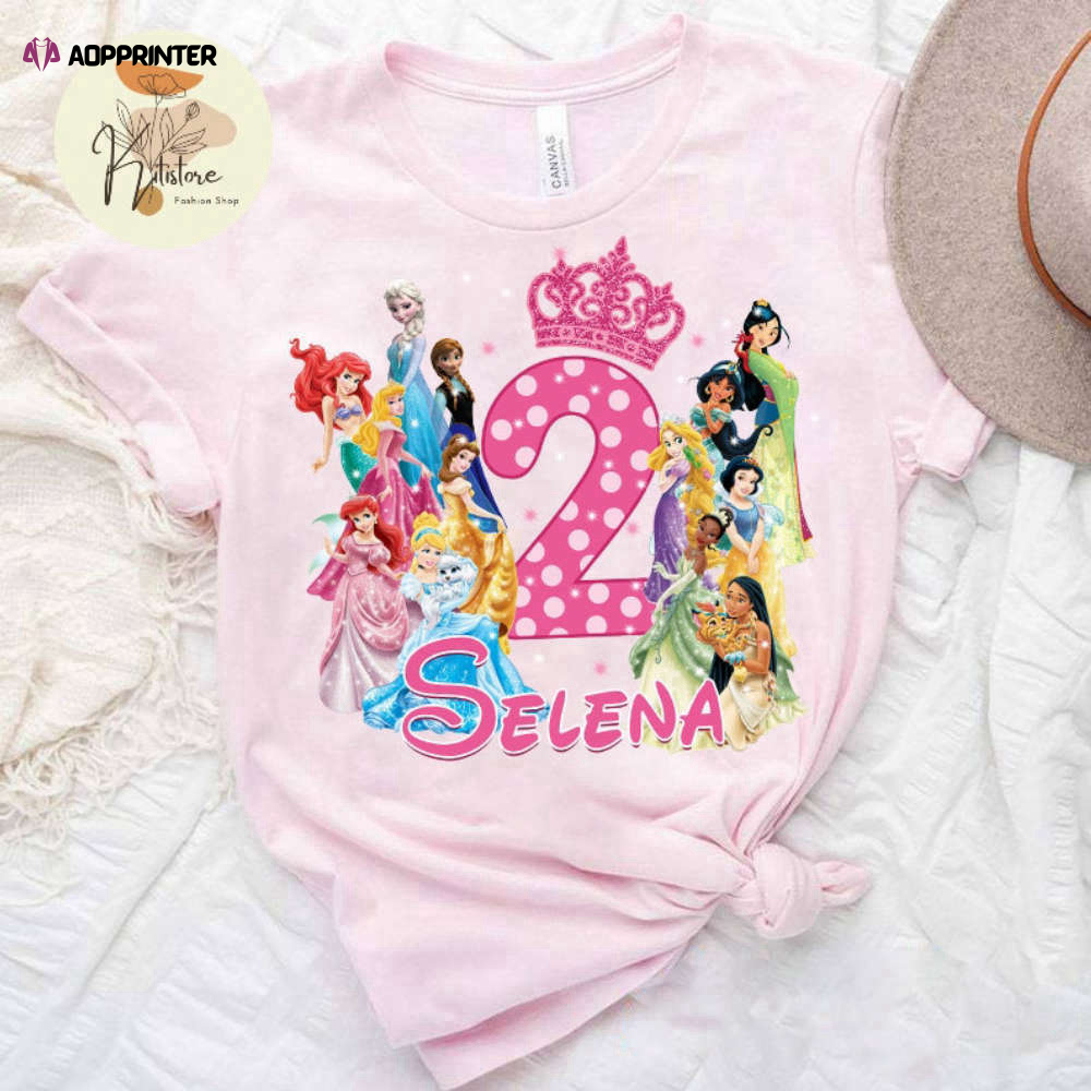 Personalized Disney Princess Birthday Girl Shirt, Disney Birthday Girl Family Matching Shirts