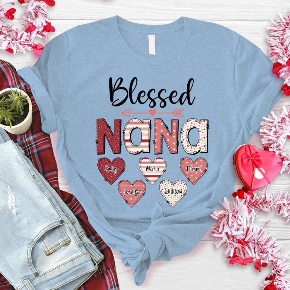 Personalized Nickname Mom and Grandma T-shirt CG02, Grandma Shirt, Mom Mimi Aunt Shirt, Gift Valentine’s Day Mother’s Day for Mom and Grandma