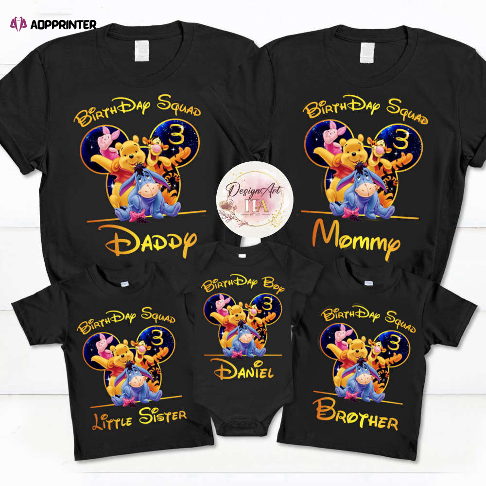 Personalized Winnie the Pooh birthday shirts, Disney birthday trip shirt