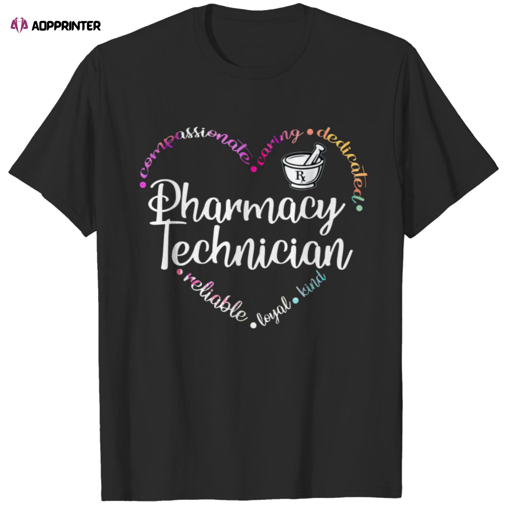 Pharmacy Technician Heart Tools Certified T-Shirt - Aopprinter