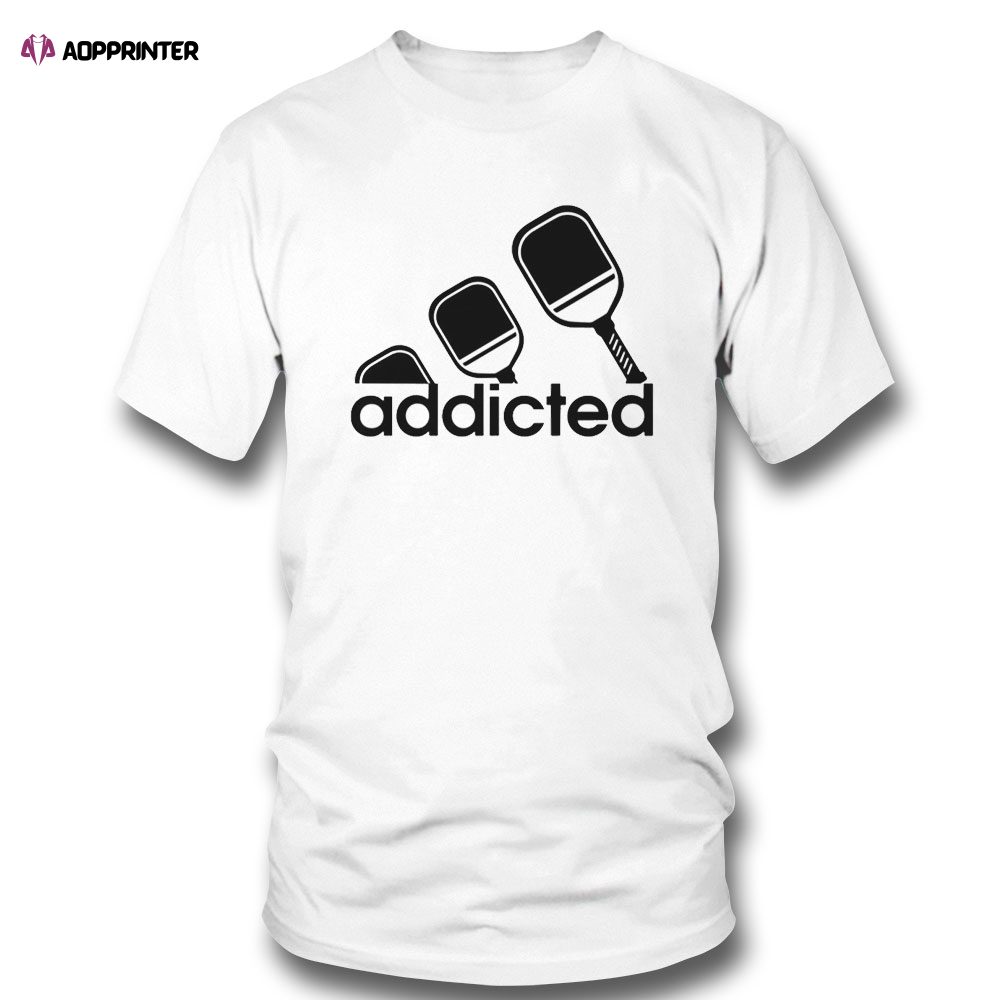 Pickleball Addicted Adidas Logo Inspired T-shirt Sweatshirt, Tank Top, Ladies Tee