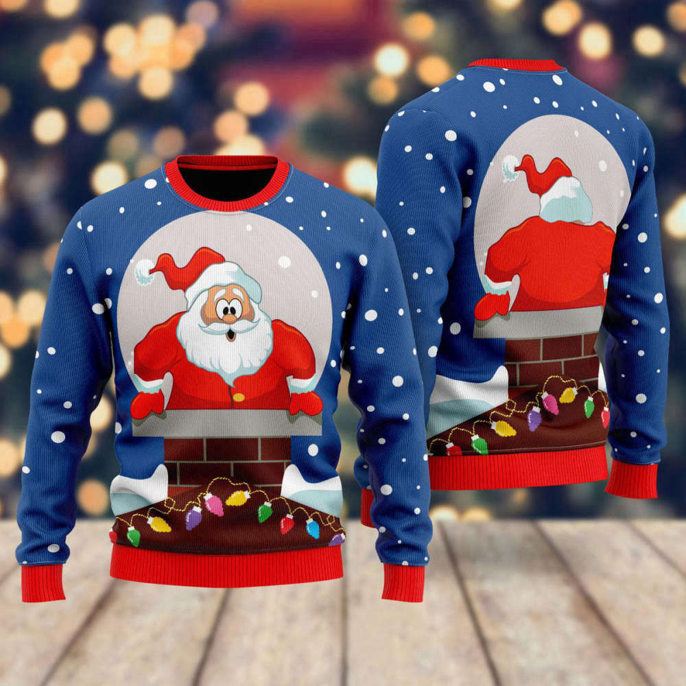 Playful Santa Ugly Christmas Sweater – Perfect for Men & Women