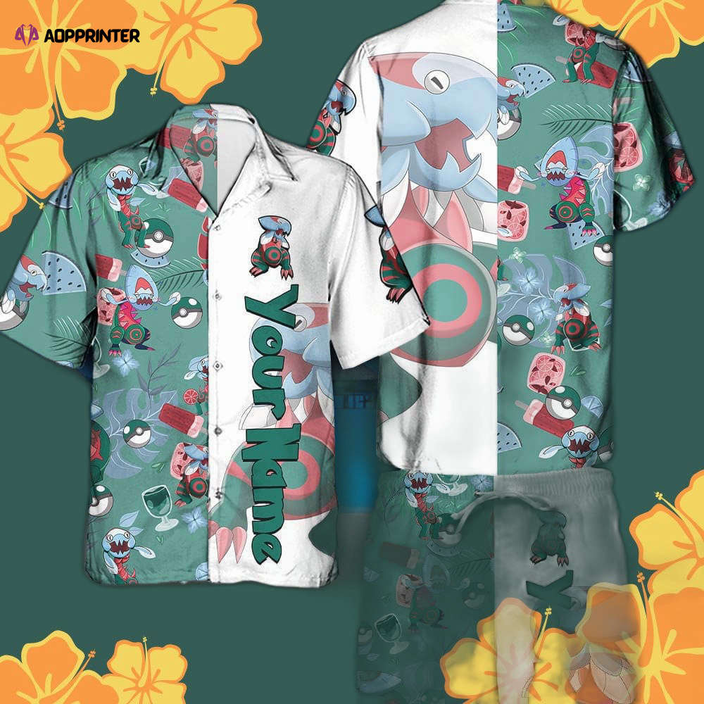 Pokemon Dracovish Hawaiian Shirt & Shorts – Custom Anime Gift for Men & Women