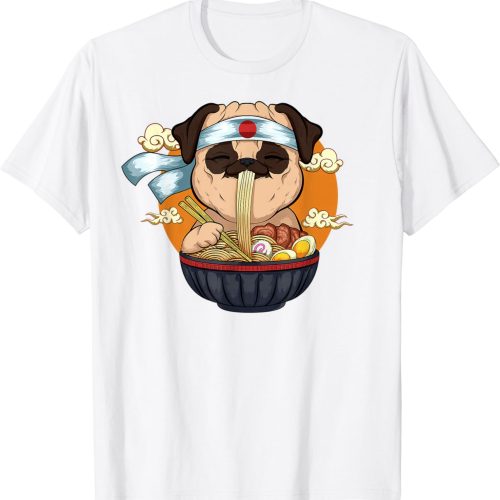 Pug Dog Ramen Noodles T-Shirt