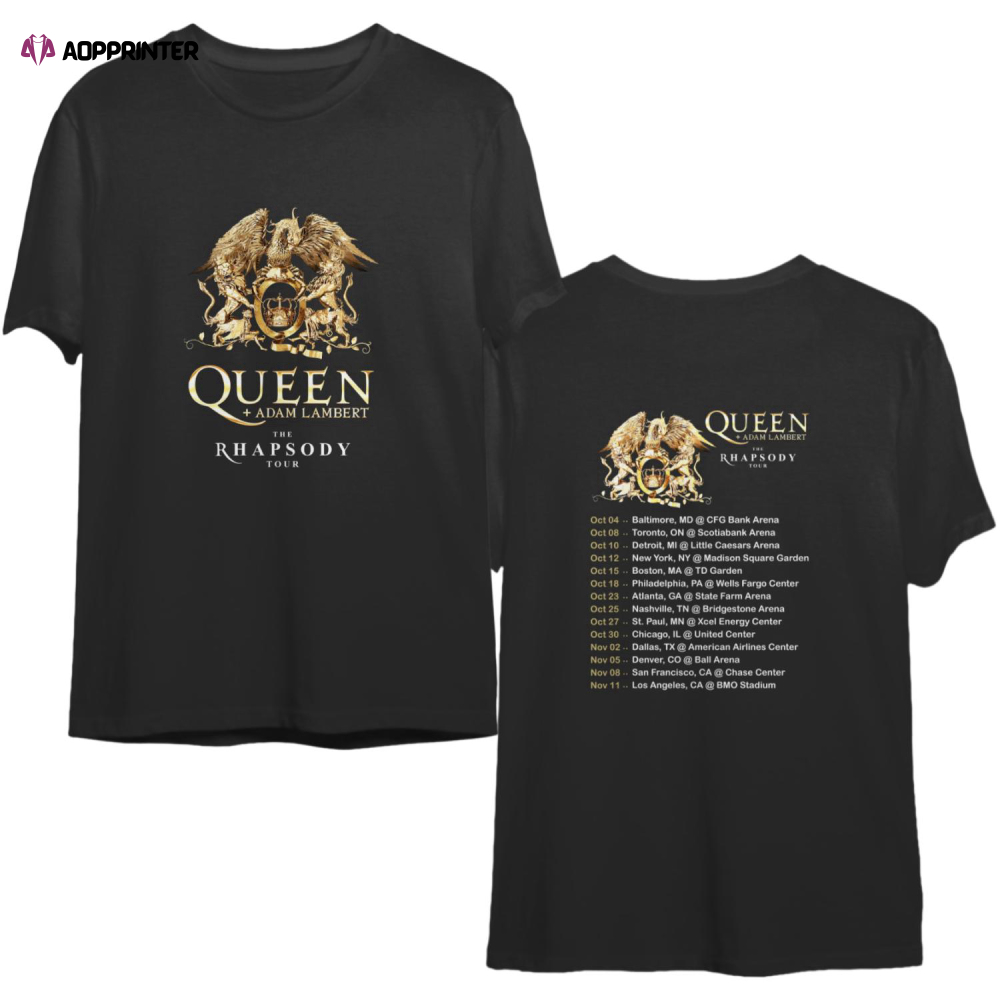 queen adam lambert the rhapsody tour 2023 t shirt