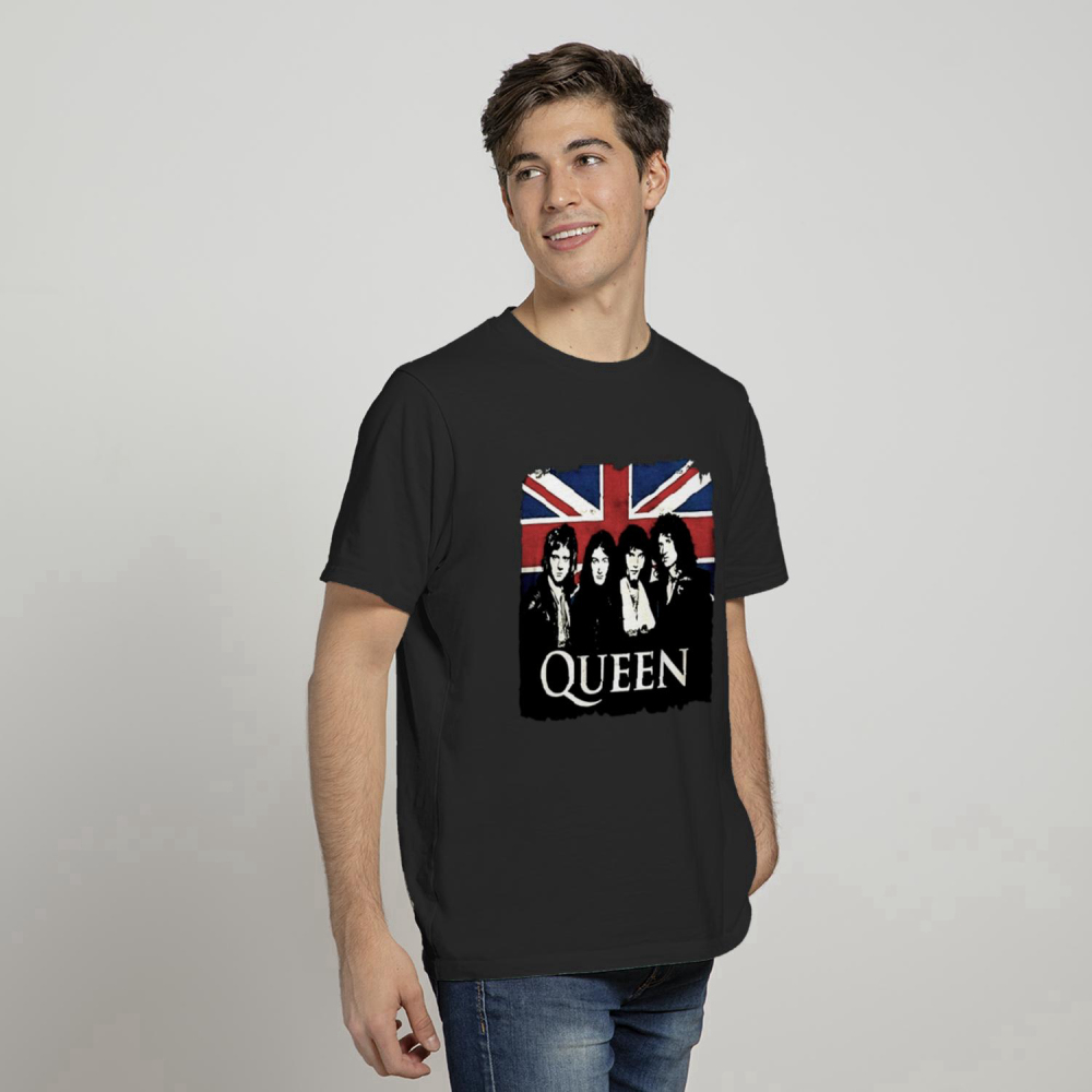 Queen Band Cotton Breathable Casual Retro Graphic Short Sleeve Tee for Men’s