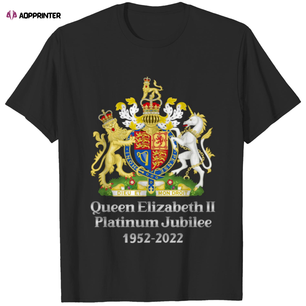 Queen Elizabeth II Platinum Jubilee 2022 CELIBRATION T shirt Union Jack T shirt The Queen’s Crowne British Monarch Royal T shirt