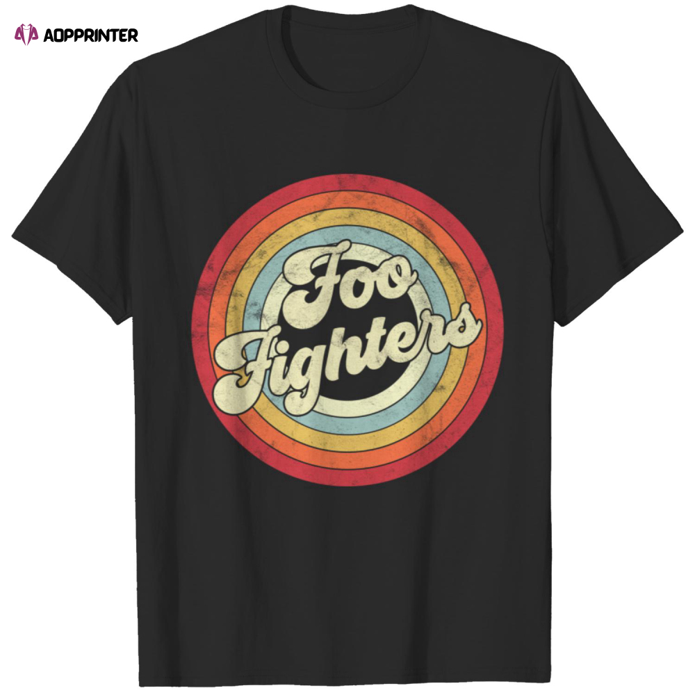 Rainbow Faded – Retro Style – Foo Fighters – T-Shirt