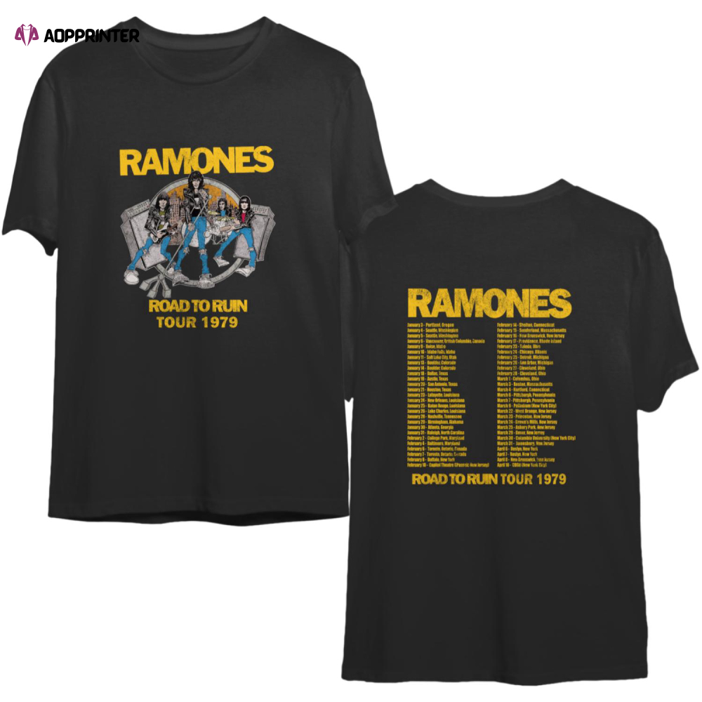 Ramones Road To Ruin Tour 1979 T-Shirt