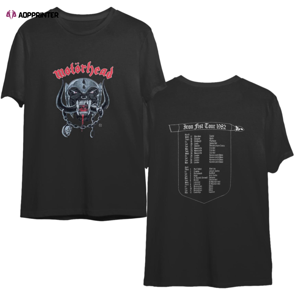 Rare Vintage Motorhead iron fist tour 1982 band t shirt