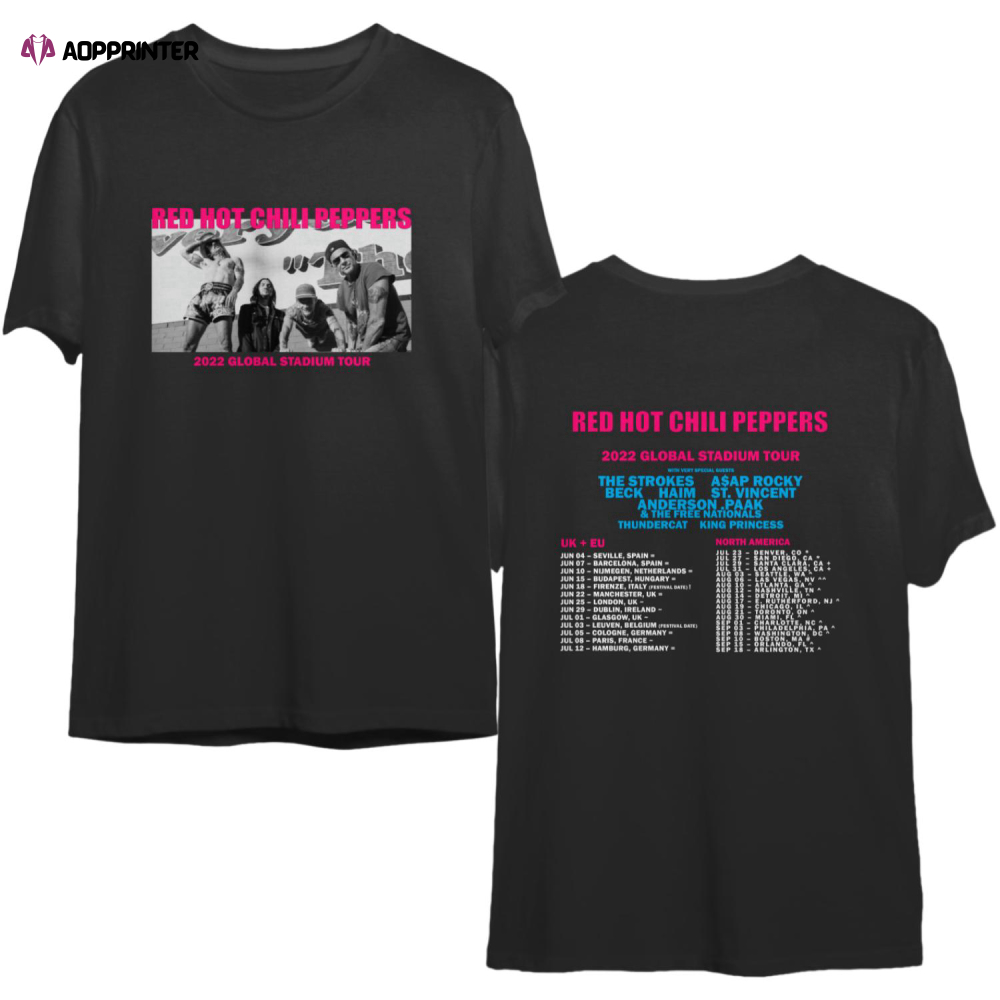 Red hot chili peppers 2022 global stadium tour shirt