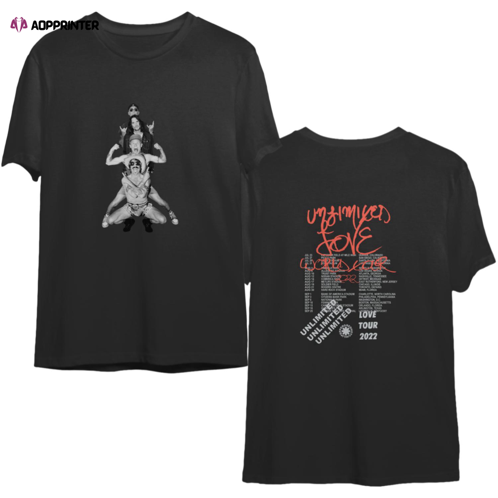 Red Hot Chili Peppers Unlimited Love World Tour 2023 T Shirt, Red Hot Band Chili Peppers Shirt