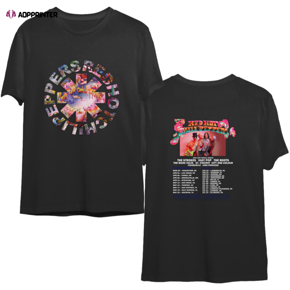 Red Hot Chili Peppers Shirt, Chili Peppers Global Tour 2023 Double Sided Shirt