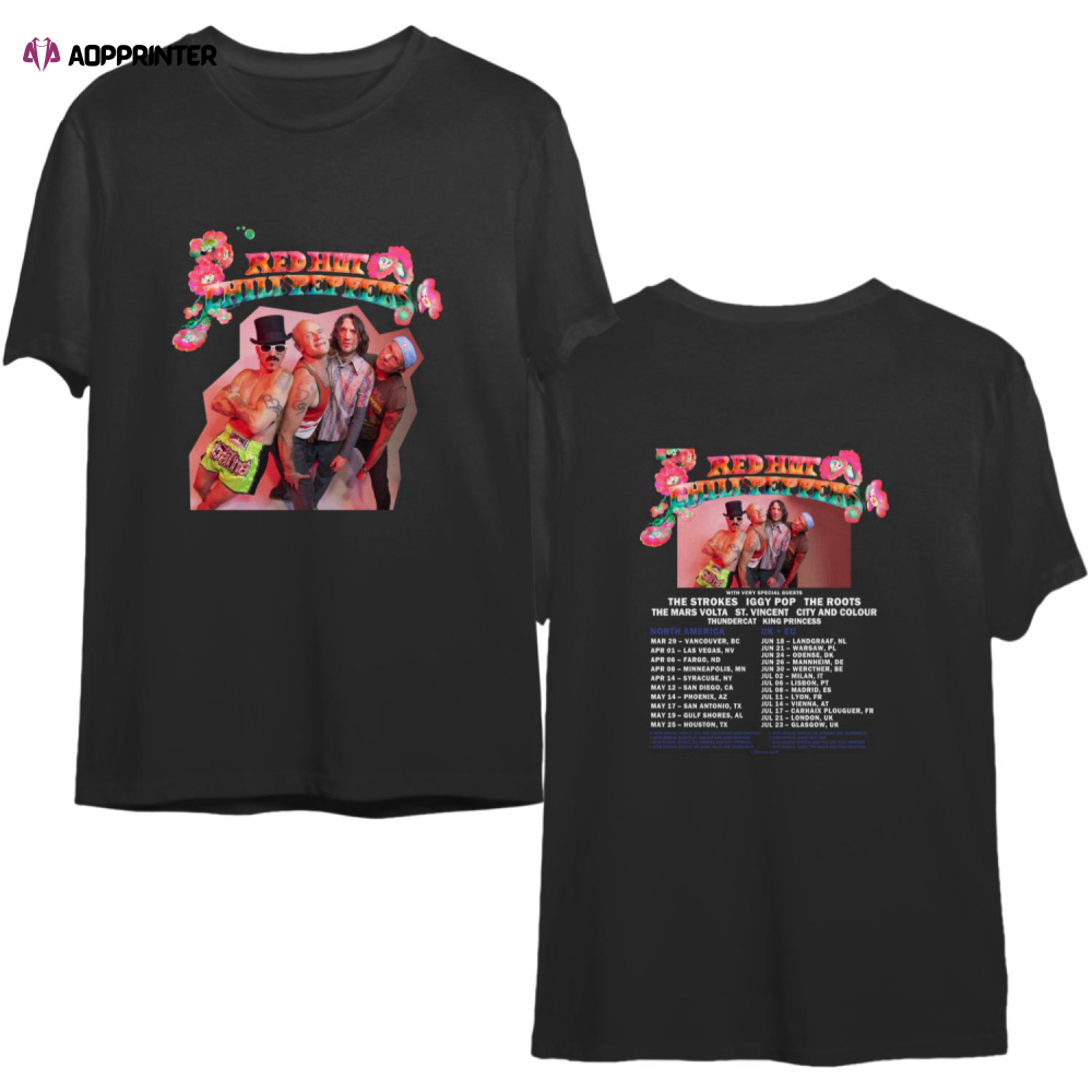 Red Hot Chili Peppers Tour 2023 T-shirt, Red Hot Chili Peppers 2023 Rock Band 40th Anniversary T Shirt