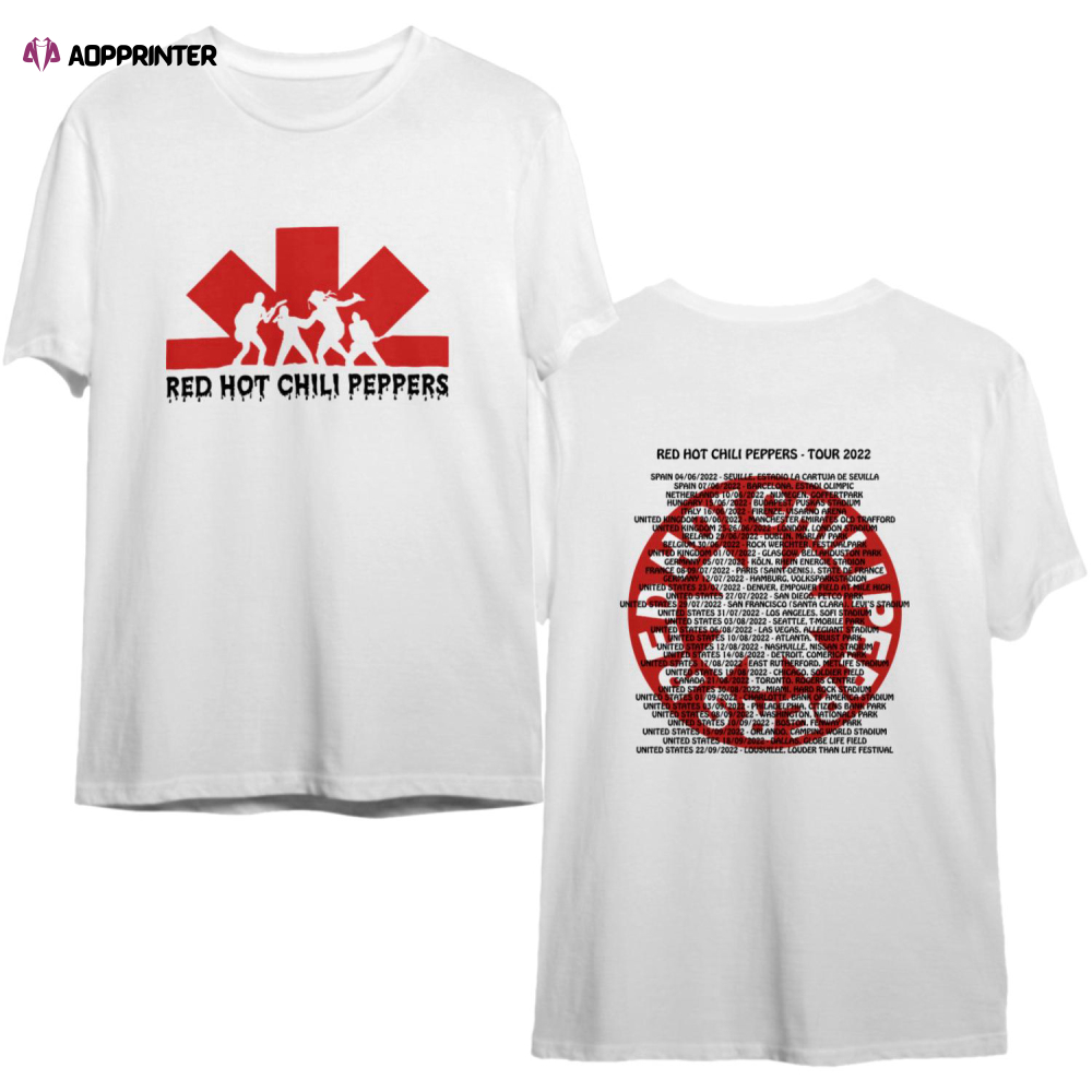 Red Hot Chili Peppers Tour 2023 T-shirt, Red Hot Chili Peppers 2023 Rock Band 40th Anniversary T Shirt