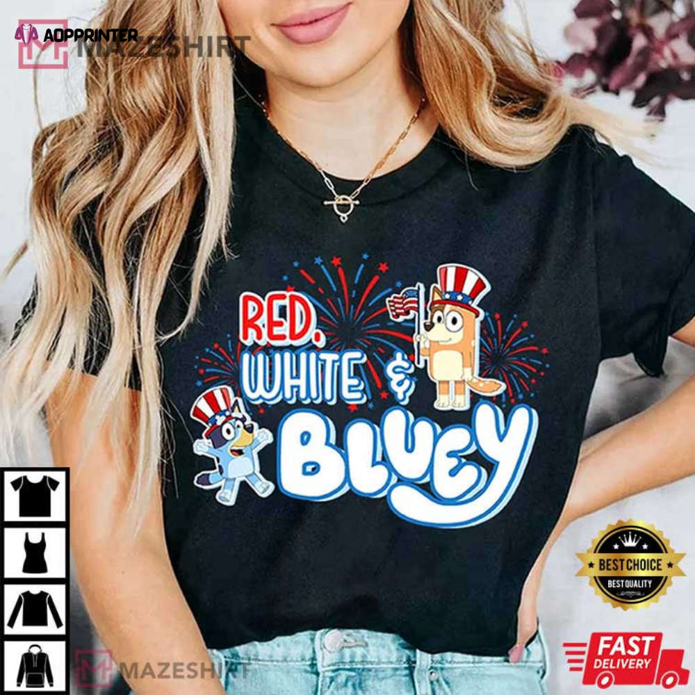 Red White and Bluey, Heeler Family T-Shirt