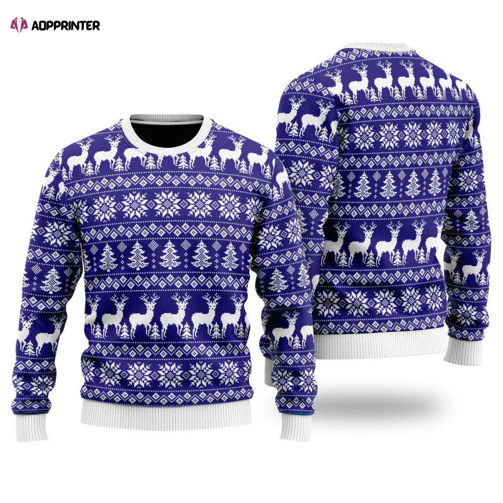 Rein Deer Pattern Ugly Christmas Sweater – Festive Unisex UH2038