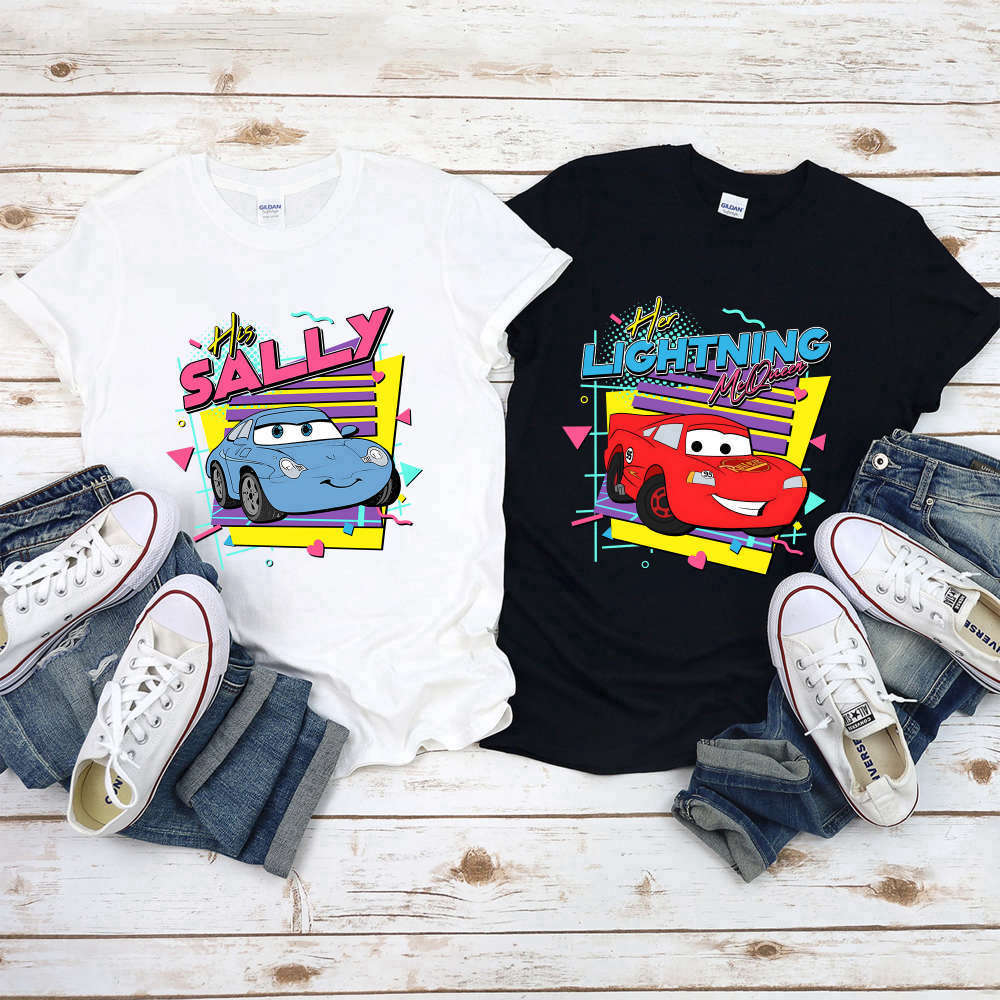 Retro 90s Cars Lightning Mcqueen And Sally His And Hers Shirts