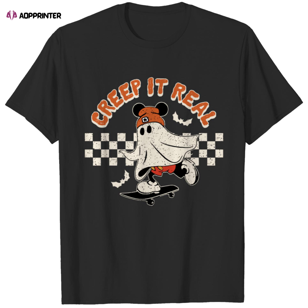 Retro Mickey Ghost Skateboarding Shirt, Creep it Real Shirt