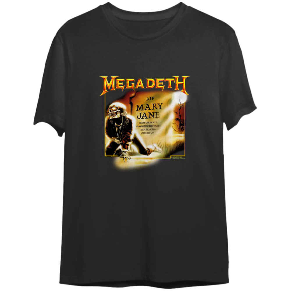 RIP Mary Jane Rock Concert T-Shirt, Megadeth Music Band Tour Tee