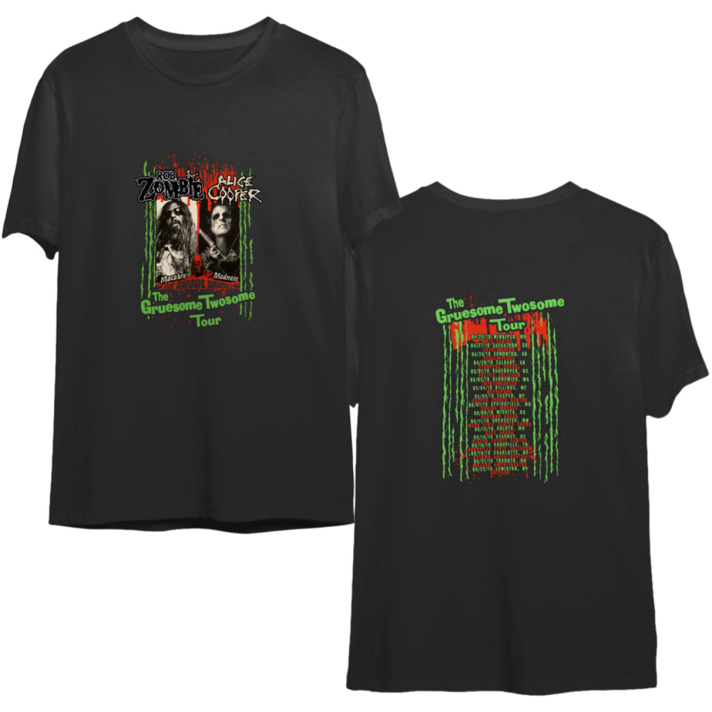 Rob Zombie Alice Cooper The Gruesome Twosome Tour Shirt