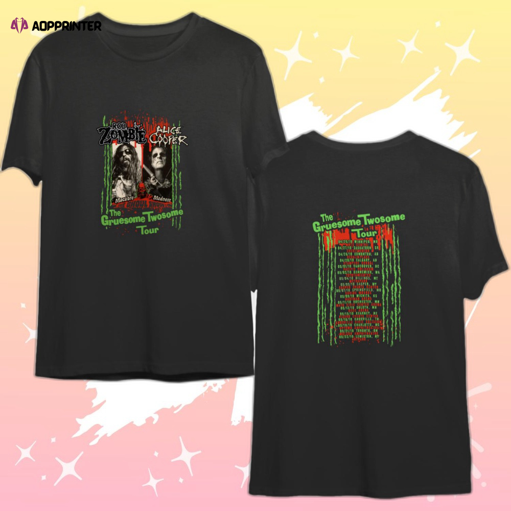 Rob Zombie Alice Cooper The Gruesome Twosome Tour Shirt