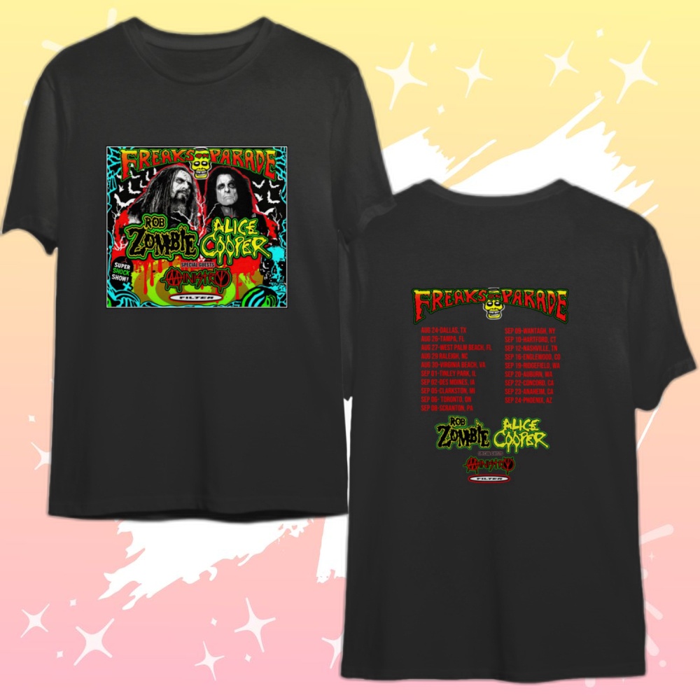 Rob Zombie and Alice Cooper Freaks on Parade Tour Shirt