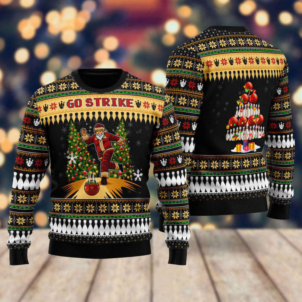 Santa Bowling Ugly Christmas Sweater: Strike Fun for Men & Women – UH1505